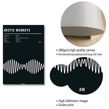 Must Arctic Monkeys OLEN Plakatid ja Pildid Albumis Muusika Tüpograafia Plakat Seina Art-Pildid Lõuendile Maalimine Tuba Home Decor