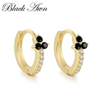 Must Ohe Uus Klassikaline 925 Sterling Silver Ring Must Trendikas Spinel Kaasamine Hoop Kõrvarõngad Naistele Trahvi Ehteid Bijoux I166