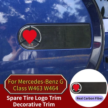 Mõeldud Mercedes-Benz G-Klass W463 W464 G500 2004-2020 Päris Carbon Fiber Varuratta Rehvi Logo Sisekujundus Viimistluselemendid Auto Tarvikud