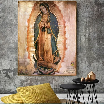 Neitsi Maarja Kunsti õlimaal Mehhiko Guadalupe Lõuend maalisid Plakateid ja Trükib Kodus elutoa Kaunistamiseks