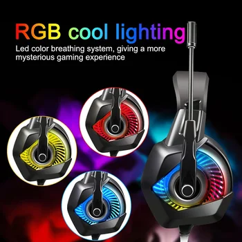 ONIKUMA K6 Stereo Surround Gaming Headset Värviline LED Valgusega Traadiga Müra Tühistamises Kõrvaklapid Mikrofoniga, Arvuti, Tablett,