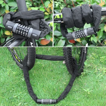 Parooli Multifunktsionaalne Jaoks Bike Kood Võtmeta Fikseeritud Jalgratta Accoessories Keti Lukk Lihtne Paigaldada Portable Anti Varguse 5 Numbrit
