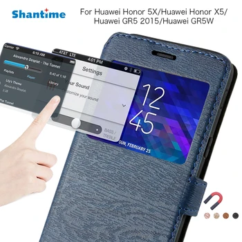 Pu Nahast Telefoni Puhul Huawei Honor 5X Au X5 Flip Case For Huawei GR5 Huawei GR5W Aknas Juhul Pehme tagakaas