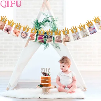 QIFU 1. Sünnipäeva Decor Lapsed Kõigepealt palju õnne Sünnipäevaks Banner ÜKS Aasta Tsiitsitaja Vanik Baby Shower Decor Poiss, Tüdruk Babyshower