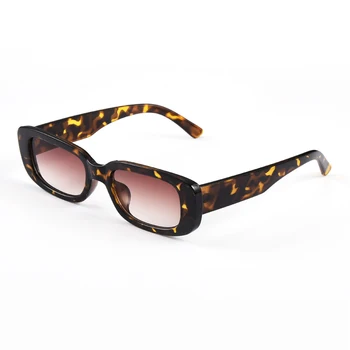 Retro Ristküliku Päikeseprillid Naiste Vintage Väike Ruut päikeseprillid Naine Brändi Disainer Mood Must Leopard Eyewears UV400