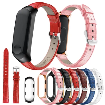 Rihma Xiaomi Mi Band 4 Mi Bänd, 4 Käevõru naturaalsest Nahast Watchband Randmepaela jaoks Mi Band 3 Wristbands NFC Smart Bänd