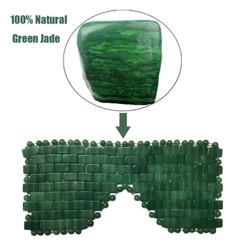Roheline Aventurine Silmade Mask Komplekt Loomulik Jade Crystal Eye Lõõgastuda Magab Mask Näo Rull Gua Sha Massaaž Anti Vananemist Kirtsutama Kingitus