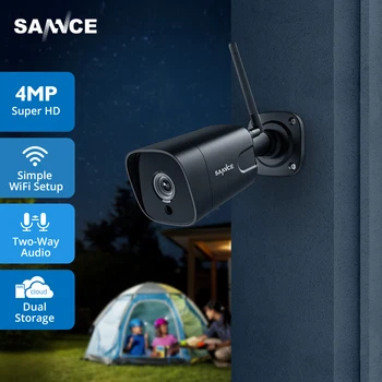SANNCE Bullet IP Kaamera 4MP Home Security Kaamera kahesuunaline Audio Traadita WiFi Mini Kaamera Öise Nägemise CCTV Dual Kaamera Hoidmine