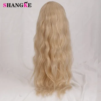SHANGKE Blondid Pikad Lainelised Naiste Sünteetiline Parukas Parukad Bangs kuumakindel Cosplay Parukas Naiste Aafrika-Ameerika