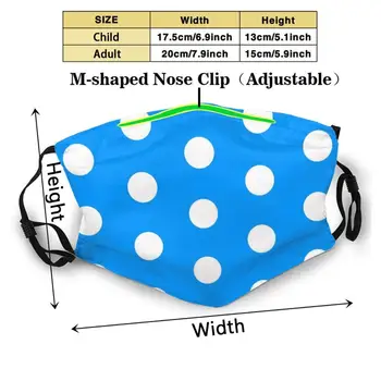 Sinine Polka Dots Prindi Korduvkasutatavad Mask Pm2.5 Filter Trendikas Suu, Näo Mask Laps Täiskasvanud Polka Dots Polka Dot Dots Dotty Kohapeal