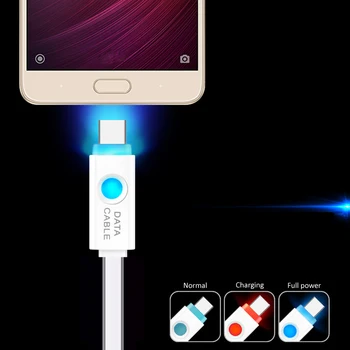 STOD C-Tüüpi USB-Kaabel-LED Light-Usb-C Jaoks Nokia N1 Huawei P9 Nexus Lumia 950 XL Lenovo Xiaomi ZTE Meizu Letv Laadija Tüüp-c Traat