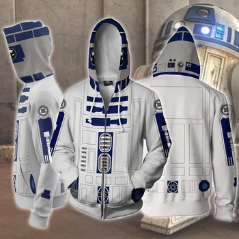 StormTrooper R2-D2 Robot Hupparit Robot Sviitrid Darth Vader R2-D2 Cosplay Kostüüm Lukuga Meeste Ja Naiste Top