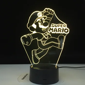 Super Mario Yoshi 3D LED USB Lamp Cartoon Mäng Joonis Beebi Lava Tabel Öö Valguses Lapse Uudsus Kingitus Home Office Tilk laevandus