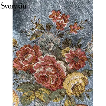 Svoryxiu 2020. aasta Sügis-Talvel Disainer, Vintage Kleit Naiste Mood Poole Varruka Flower Print Jacquard Lühikesed Kleidid Vestdios
