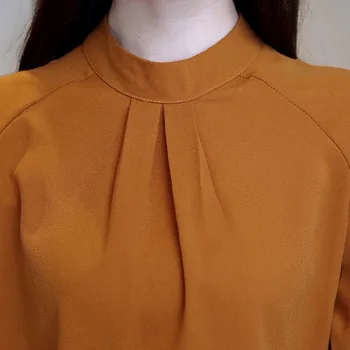 Sügisel 2019 sifonki naiste särgid, pika varrukaga daamid tops tahke office lady Fashion pluus pluusid naistele blusa feminina 1308 40