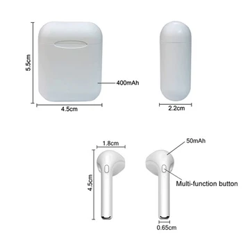 Traadita I11 juhul valge airpods Bluetooth-ühilduva iPhone Samsung Huawei kõik telefonid kiivrid
