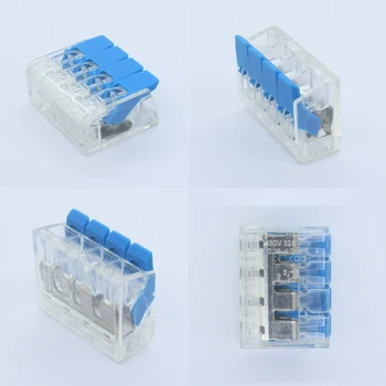 Traat connector set box universaalne kompaktne terminal block valgustus traat ühenduspesa 4 tuba hübriid kiirühendus