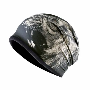 Unisex 3D Lõvi mustriga müts meeste Hip-Hop ühise põllumajanduspoliitika Pluss, samet, soe ski mütsid Double layer luu Turban talve mütsid naistele Beanies