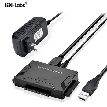 USB SATA IDE Adapter w/ 12V2A toitekaabel,2.5 3.5 IDE / SATA HDD USB 3.0 Converter,2.5 SSD / IDE-Kõvaketta, CD-ROM 3 USB