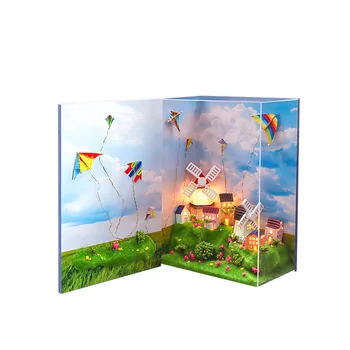 Uus DIY Mini Raamat Nukumaja Bigben Õhupalli Komplekt kokku pandud Kääbus koos Mööbli Mannekeeni Maja Mänguasjad Lastele Tüdruk Kingitused