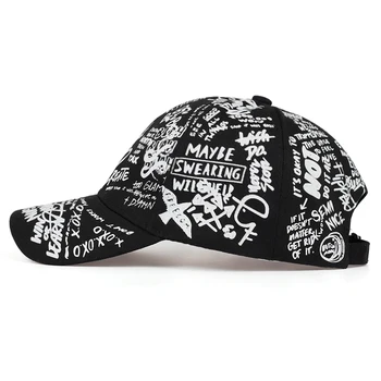 Uus mood Graffiti trükkimine baseball cap Reguleeritav, puuvill, hip-hop, street mütsid Kevad-suvel väljas vaba aja müts Paar mütsid