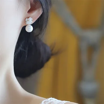 Uute Tulijate Pearl Klassikaline Ring Naiste Tolknema Kõrvarõngad Pärl Kõrvarõngad Lill Lihtne, Elegantne Korea Ehted Tüdruk