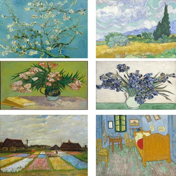 Van Gogh Kuulsaid Teoseid Õlimaal Iris Flower Sky Maastik Wall Decor Seina Art Lõuend Maalid Plakat Põhjamaade Teenetemärgi Kodus