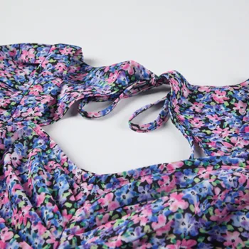 Vintage Õie Printida Suvine Kleit Naiste Sügis Seksikas Backless Sidemega Beach Sifonki Puhkus Pikk Kleit Rüü Ete Femme 2020 Uus