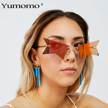 YUMOMO Uus Unikaalne Rimless Star Päikeseprillid Mood 2020 Luksus Brändi Disainer Kalle Ookeani Päikeseprillid Naistele, Meestele Tooni UV400